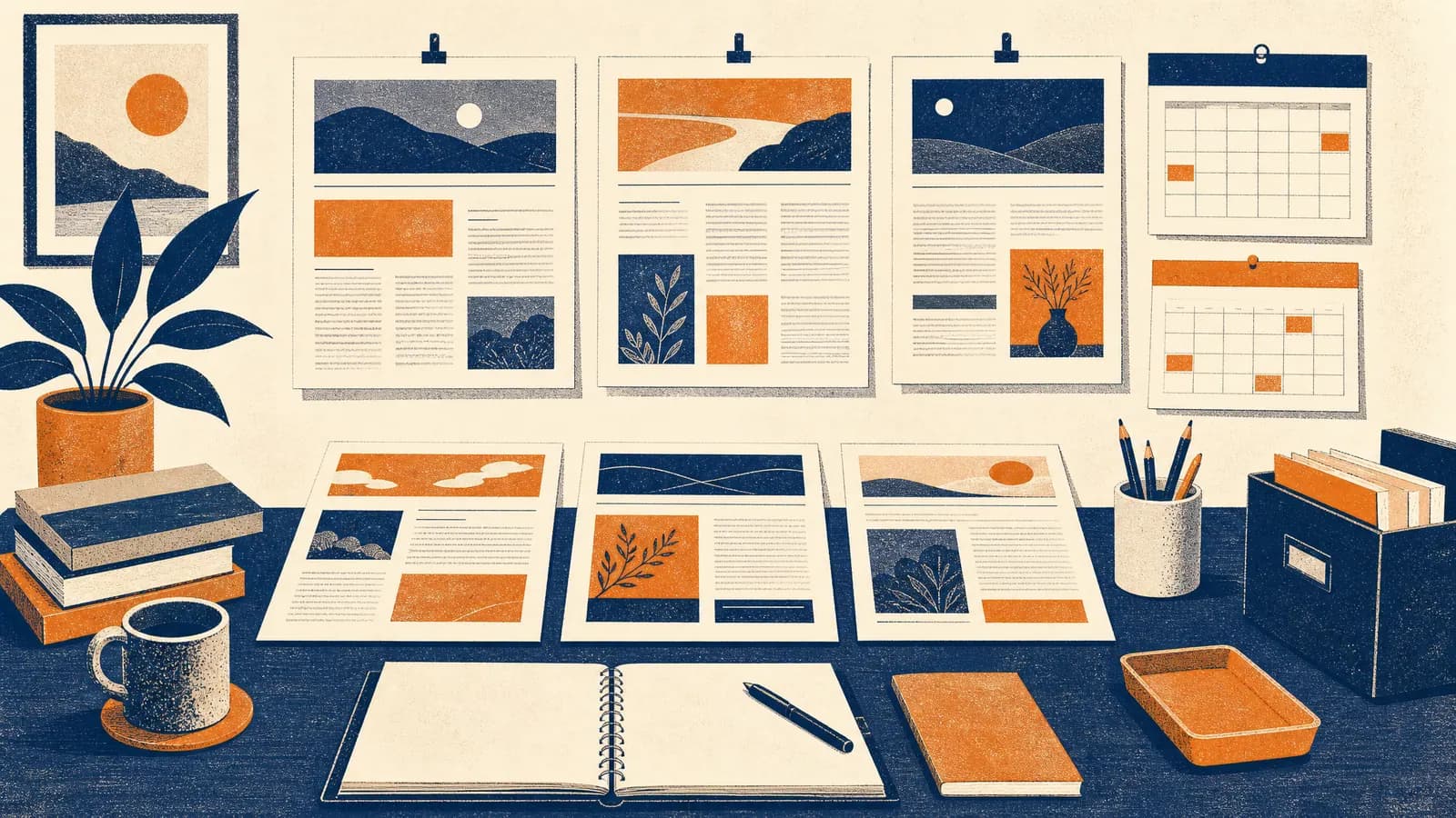 A workspace running several newsletters at once